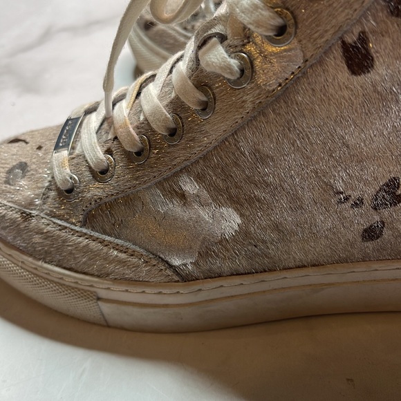 J/Slides Ludlow Mid-Top Off White Metallic Pony Hair - Picture 11 of 11